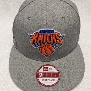 New Era 9 Fifty Strapback Hat New York Knicks Medium Large Adjustable NWT Gray